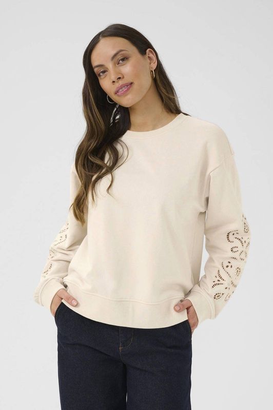 Cream - CRJosie - Sweater - Crème - Rechtvallende Pasvorm - Lange Mouwen