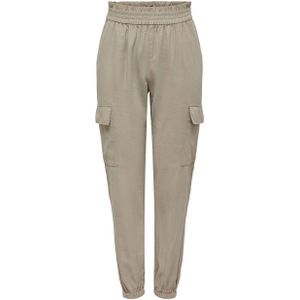 ONLY high waist regular fit cargobroek ONLARIS taupe