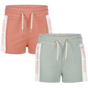 Koko Noko sweatshort zachtgroen/zachtoranje - (set van 2)