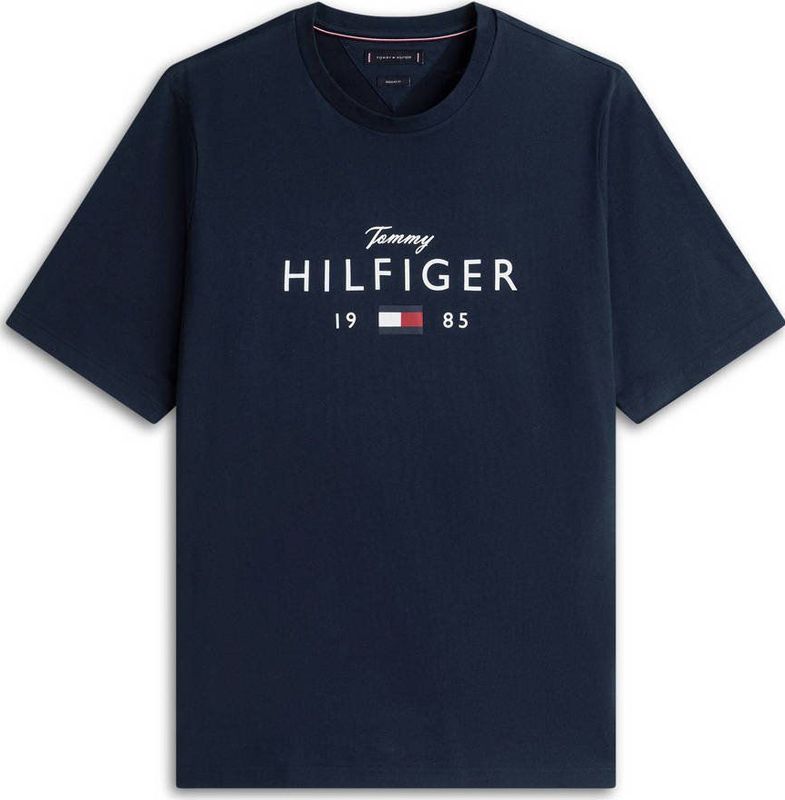 Tommy Hilfiger Heren BT-merk Love Big Hilfiger TEE-B MW0MW43005 S/S T-shirt, blauw, XXL_Plus, Blauw (Woestijnhemel), XXL grote maten