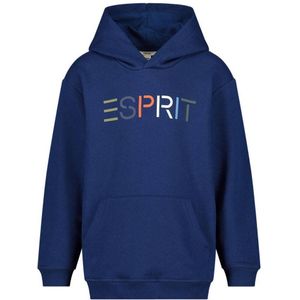 ESPRIT hoodie + longsleeve met logo blauw/donkerblauw
