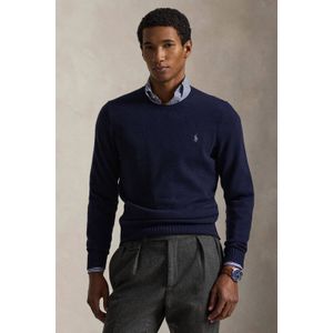Polo Ralph Lauren trui met wol fijn gebreid donkerblauw