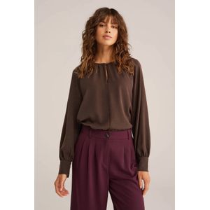 WE Fashion - Blouse - Dames - Regular Fit - Lange Mouwen - Gouden Knopen