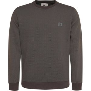 GABBIANO sweater met logo en textuur black coffee