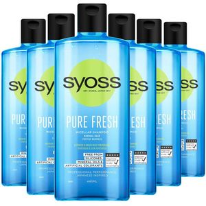 Syoss Pure Fresh shampoo - 6 x 440 ml - voordeelverpakking