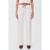 MANGO TEEN - Wide Leg Low Waist Jeans - Wit - Cargobroeken