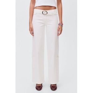 MANGO TEEN - Wide Leg Low Waist Jeans - Wit - Cargobroeken