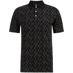 WE Fashion polo met all over print heavy blue