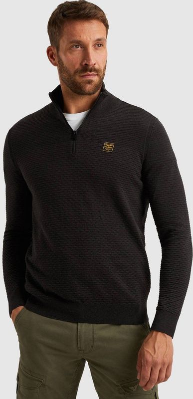 PME Legend Heren trui zwart (Maat: S) - Halslijn: Polokraag,