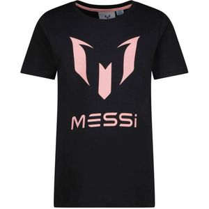 Messi T-shirt Miassi met logo zwart/lichtroze