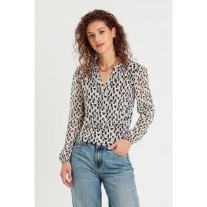 Cache Cache top met all over print wit/blauw