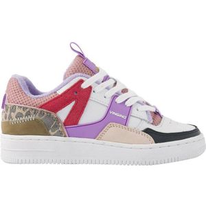 Vingino Milou leren sneakers wit/roze