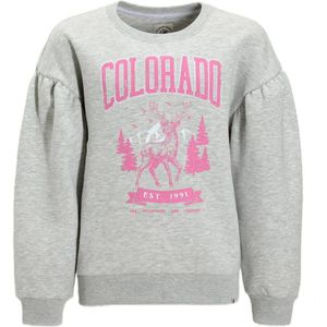 Me & My Monkey sweater Emma met printopdruk grijs melange