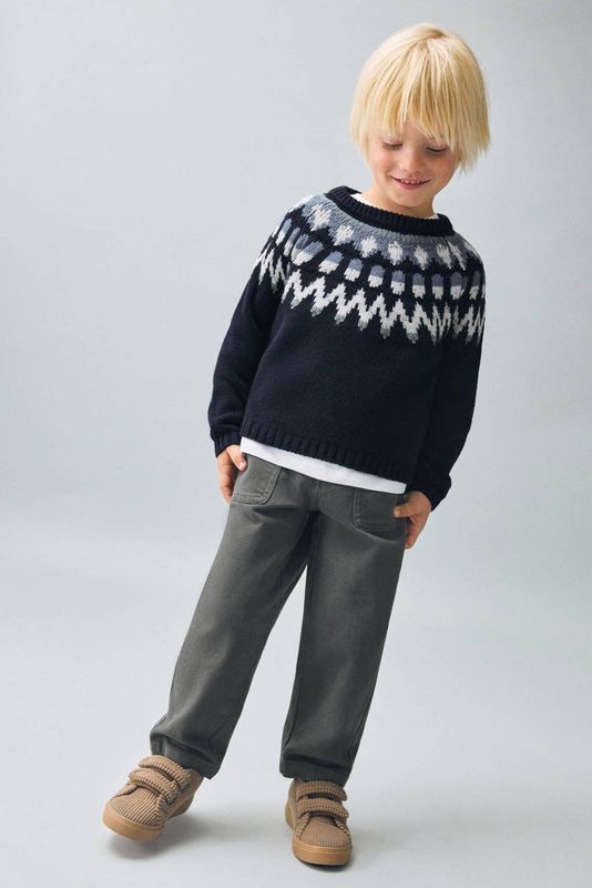 Mango Kids casual broek antraciet