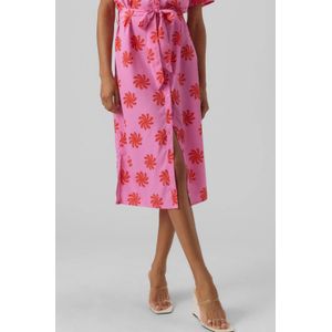 VERO MODA blousejurk VMJENNY met ceintuur roze/rood