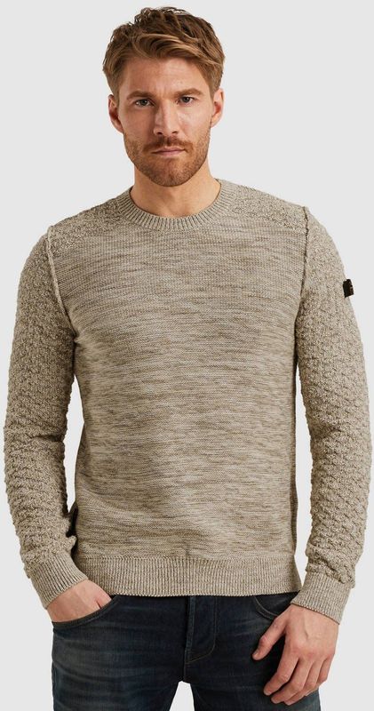 PME Legend - Trui - Witte Kleur - Ronde Hals - Lange Mouw