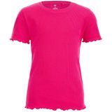 WE Fashion ribgebreid T-shirt intense pink