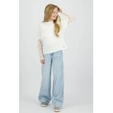 Raizzed t-shirt met kanten mouwen ecru