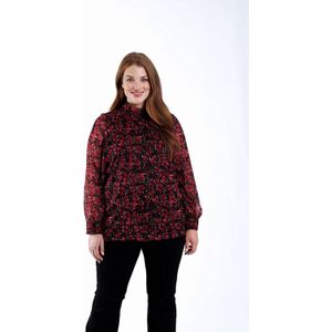 Paprika blousetop donkerrood met lurex