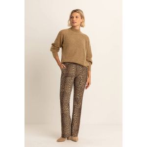 Expresso - EX21-25779 - Flared High Waist Broek - Beige - Travelstof