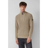 s.Oliver - Trui - Donkerbeige - Halve Rits - Lange Mouw