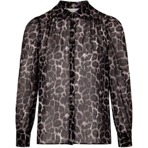 Morgan blouse met panterprint bruin/ lichtbruin