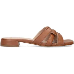 Manfield x Michelle Bollen leren slippers cognac