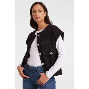 anytime bouclé gilet zwart