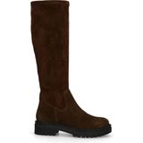 Manfield leren hoge laarzen donkerbruin