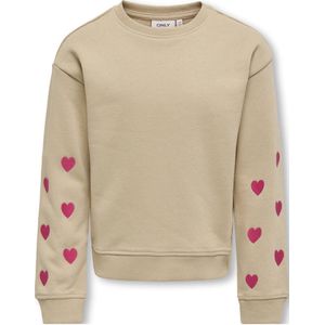 KIDS ONLY GIRL sweater KOGANNA met hartjes beige/roze