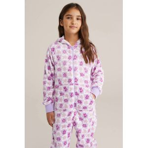 WE Fashion fleece onesie lila/paar