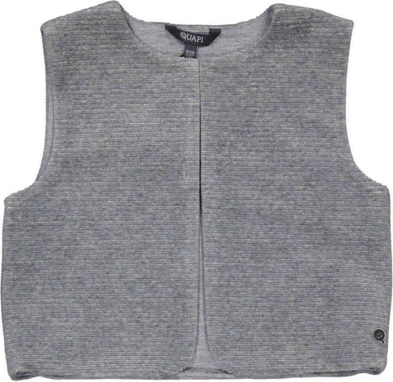 Quapi - Gilet - Grijs Melange - Rib Gebreid