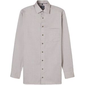 Olymp - Luxor - Overhemd - Lichtbruin - Getailleerd - Lange Mouwen