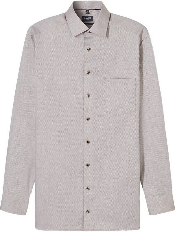 Olymp - Luxor - Overhemd - Lichtbruin - Getailleerd - Lange Mouwen
