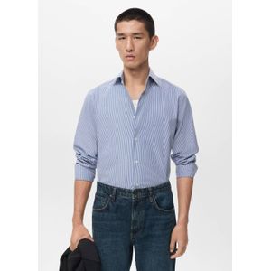 Mango Man slim gestreepte casual overhemd