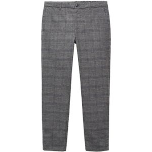 Mango Man geruite slim fit pantalon grijs