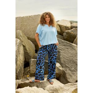 Zhenzi - Wide Leg Regular Waist - Broek - Blauw