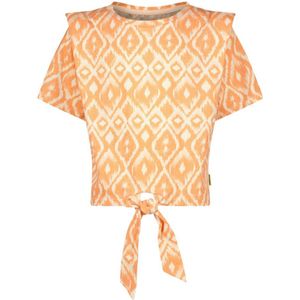 Vingino top Hamma met all over print licht neonoranje