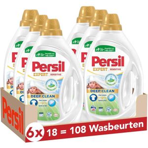 Persil Sensitive Gel wasmiddel - voordeelverpakking - 6 x 18 wasbeurten - 108 wasbeurten