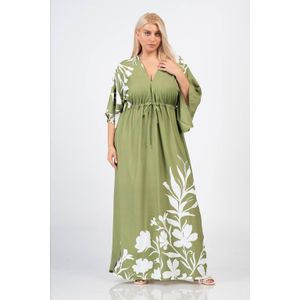 Curviss maxi jurk olijfgroen