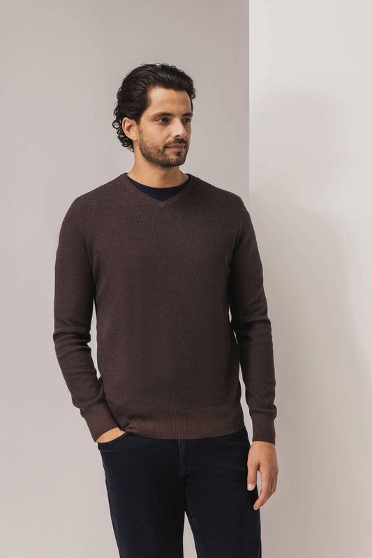 State of Art - Gebreide Trui - Donkerrood - Regular Fit