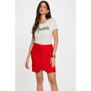 Morgan - Dames-T-shirt - Wit - Recht - Bedrukt