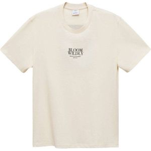Mango Man T-shirt met backprint lichtbeige