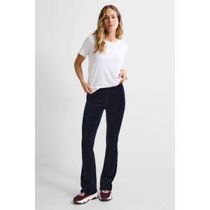Anytime fluwelen flared broek donkerblauw