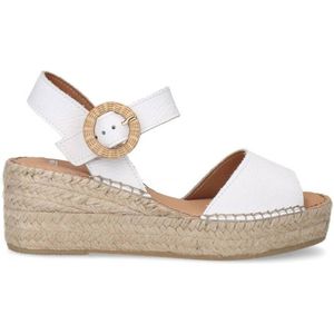 Manfield leren espadrilles wit