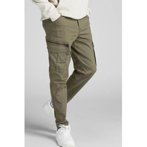 JACK & JONES JEANS INTELLIGENCE tapered fit cargobroek JJIACE JJDEX groen