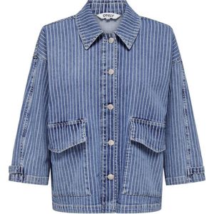 ONLY gestreepte jasje ONLKIRSI medium blue denim