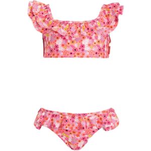 Orange Stars Crop Bikini Maaike met Ruches Roze