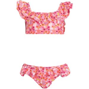 Orange Stars crop bikini Maaike met ruches roze