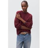 MANGO TEEN - Fijn Gebreide Trui - Donkerrood - Met Wol
